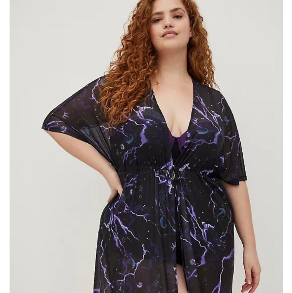 Torrid Disney The Little Mermaid Ursula Swimsuit Kimono Coverup
